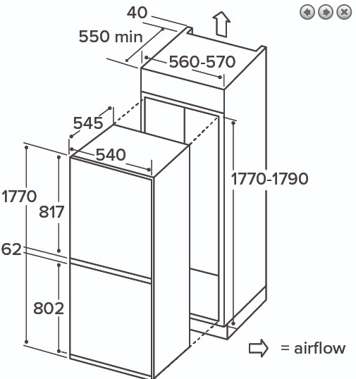 CDA Built In Pack F: Integrated Frost Free Firdge Freezer with 13 Place Dishwasher