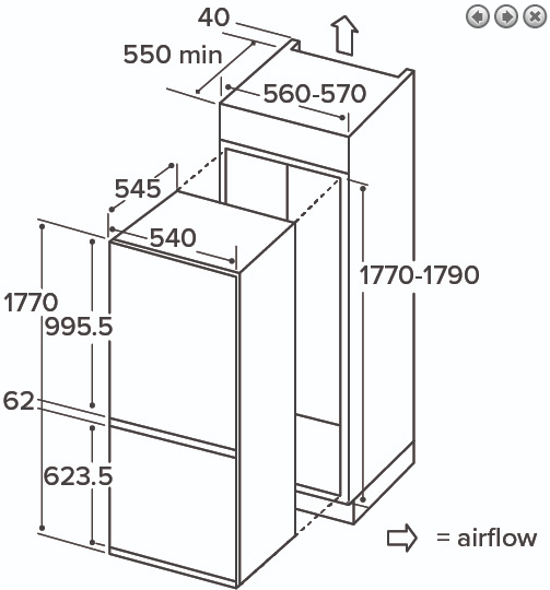 CDA Built In Pack F: Integrated Frost Free Firdge Freezer with 13 Place Dishwasher