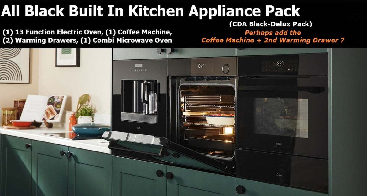 Built In Signature Black Glass Electric Kitchen Oven Appliance CDA Pack Options