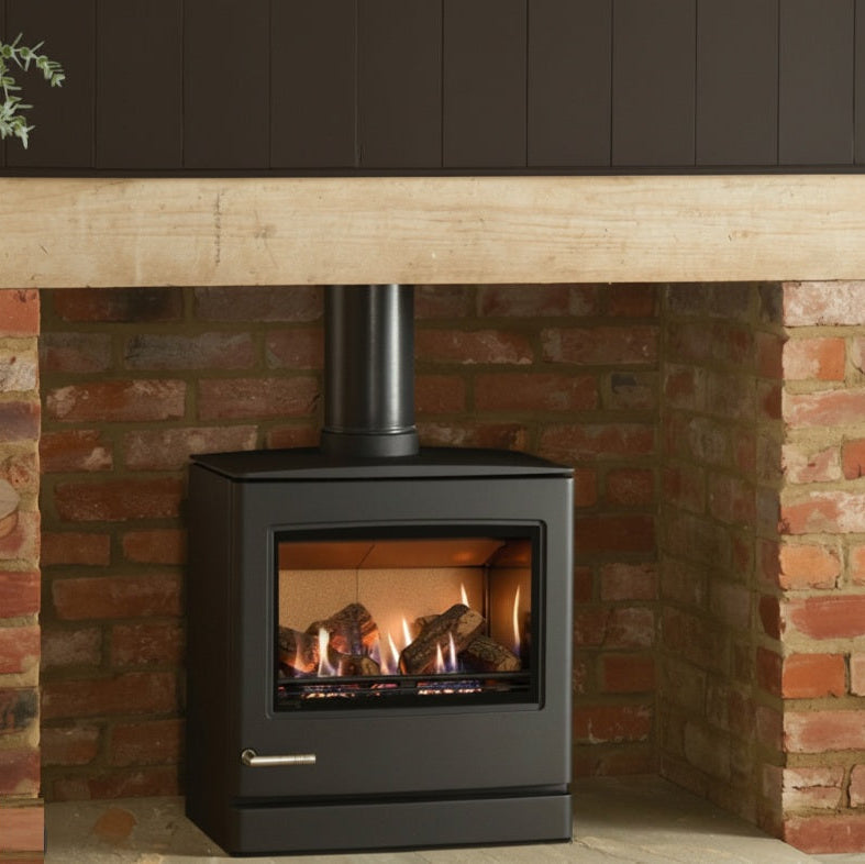 Gazco Yeomann CL8 Balanced Flue Gas Stove – High Efficiency Log Effect Gas Stove