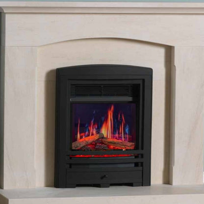 C&J Opulus Cast Arch Iron Fascia Electric Fire Remote Controlled LCD Digital "Real Flame Fire"