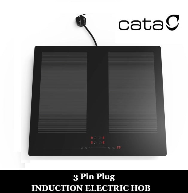 Cata UBFLEX60 60cm Flex Zone 13 Amp Induction Hob Black Glass 3 Pin Plug Induction Hob