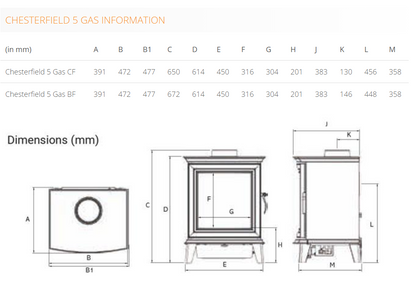 Gazco Chesterfield 5 Balanced Flue Gas Stove