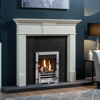 Gazco Logic HE Conventional Flue Log Effect Gas Fire with Brass Frame and Front