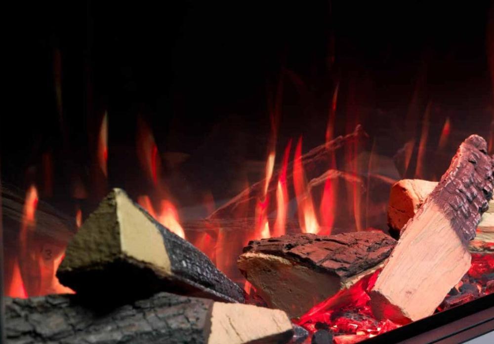 Solus 2.2 metre Electric Feature Wall Fire Rustic Chopped Log Set