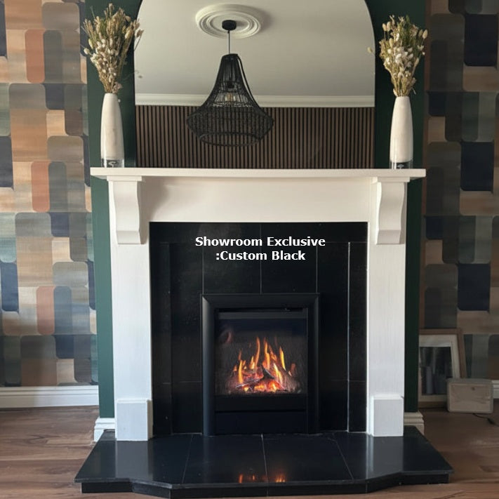 Wildfire Ravel 400 HE Log Effect Slide Control Conventional Flue Gas Fire Anthracite Contemporary Trim
