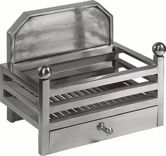 Elan Backed Remote Controlled Gas Basket Fire with tailored Gas Inset Fire Coal Effect