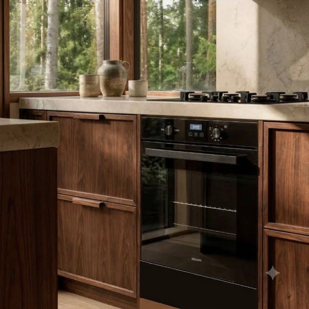 Solgaz SPG-901D Under Counter Black Glass Gas Oven,Grill & Warming Drawer, With Rotisserie, 90 Litres