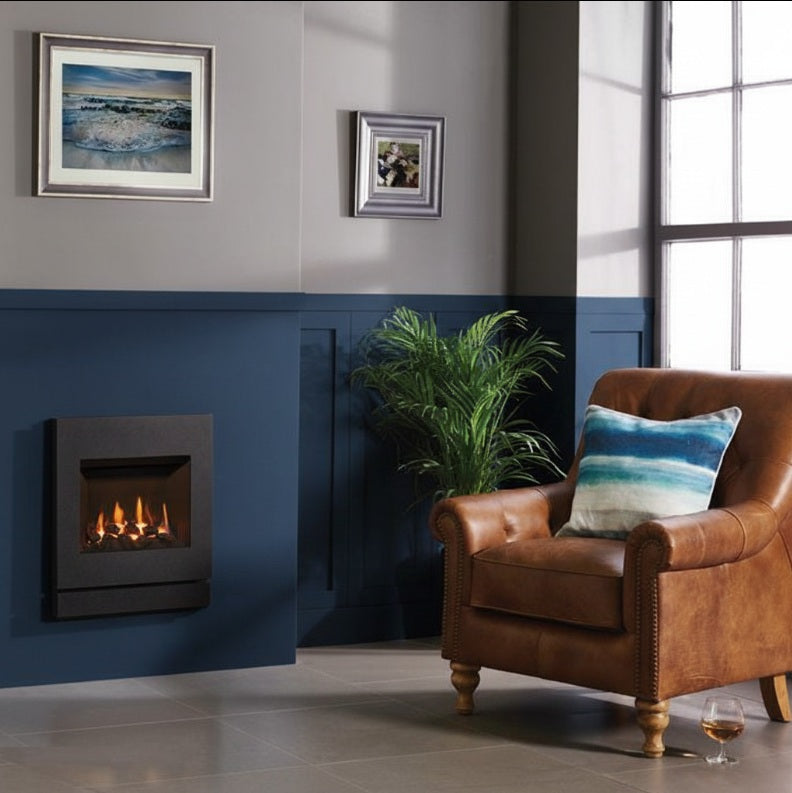 Gazco Logic HE Balanced Flue Coal Effect Gas Fire with Designio2 Graphite Frame