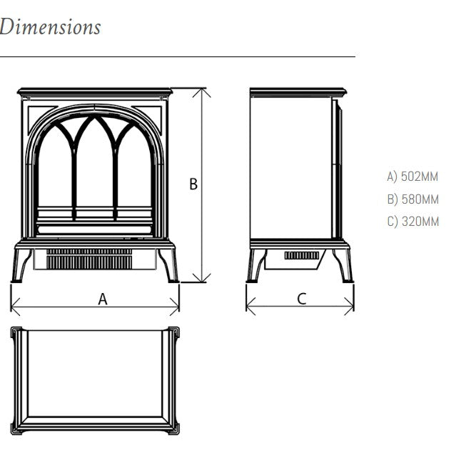Wildfire 400e Remote Controlled Cast Metal Electric Stove Log Effect