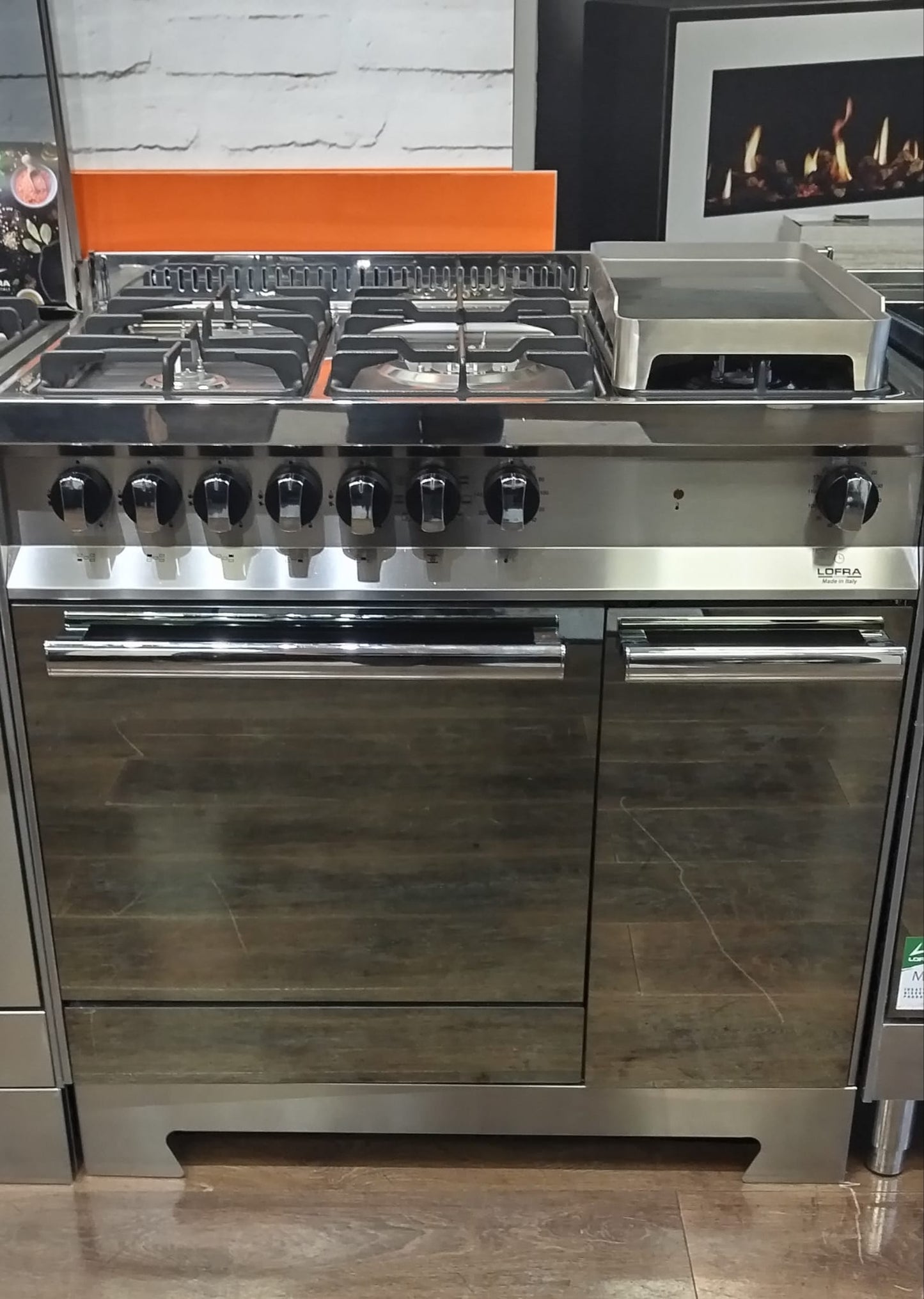 Lofra MT96MF/C 90cm Dual Fuel Range Cooker Stainless–Multifunction Oven Pull-Out Trolley