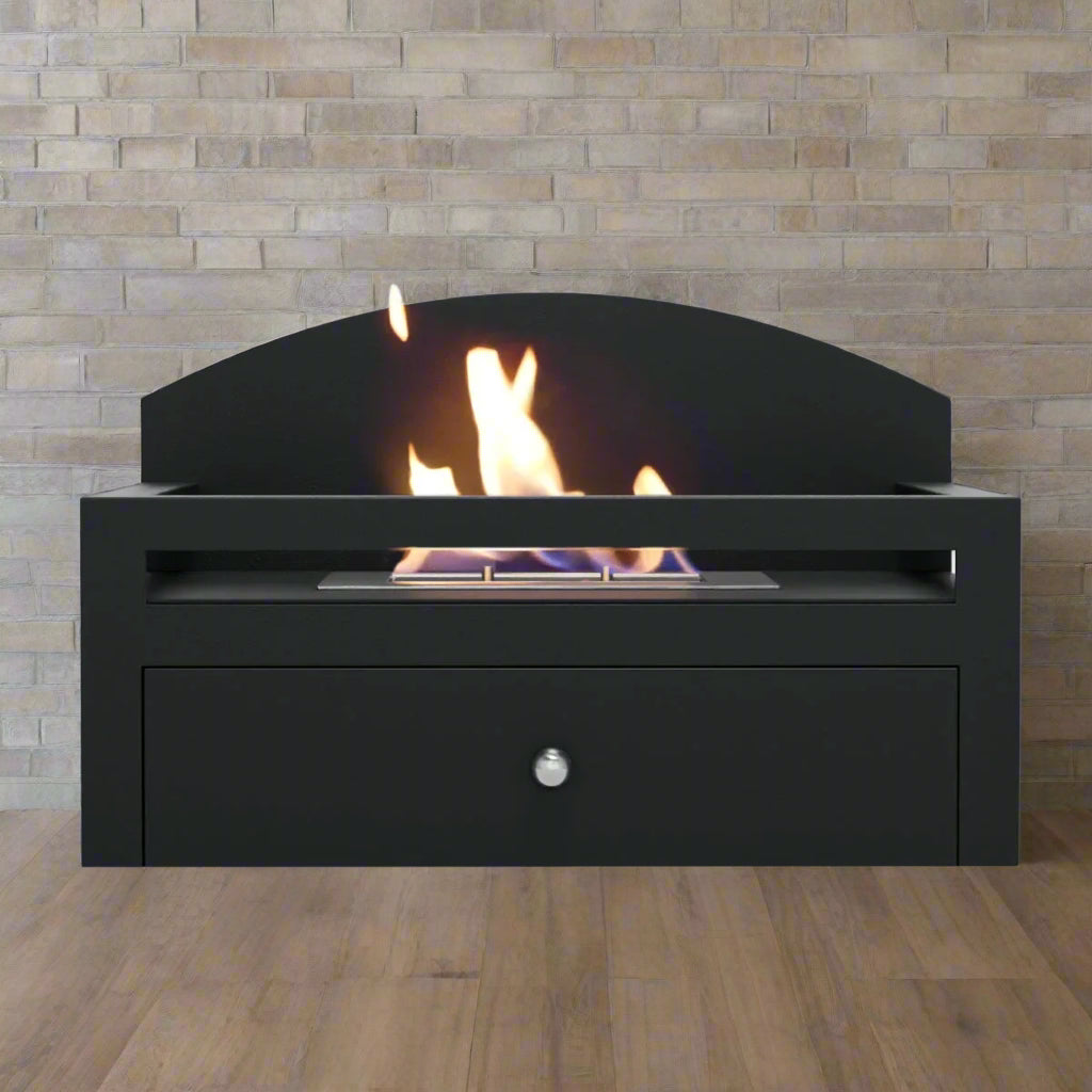 Scandi-Flames Bioethanol 18" Dunlaoighre Fireplace Bioethanol Basket in Kingston Black