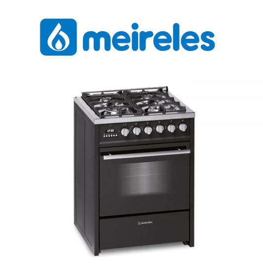 Meireles E610 BK 60cm Carrickmore Dual Fuel Cooker Black with Stainless Steel Cheftop
