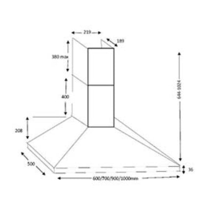CDA ECH Series Range of Chimney Style Extractor Hood