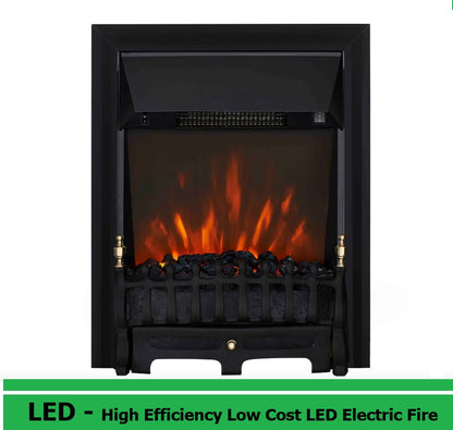 Remote Controlled Coal Effect Electric Fire with Black Frame - The Hortonshire 1060