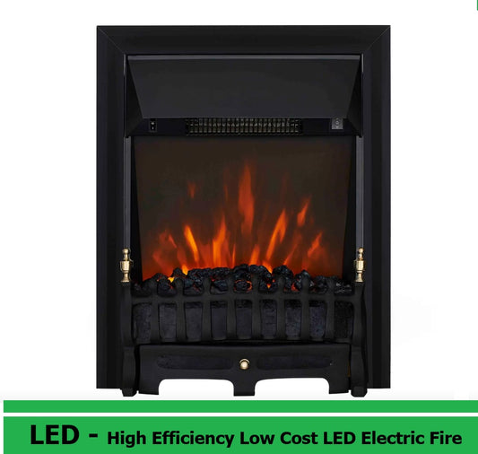 Remote Controlled Coal Effect Electric Fire with Black Frame - The Hortonshire 1060