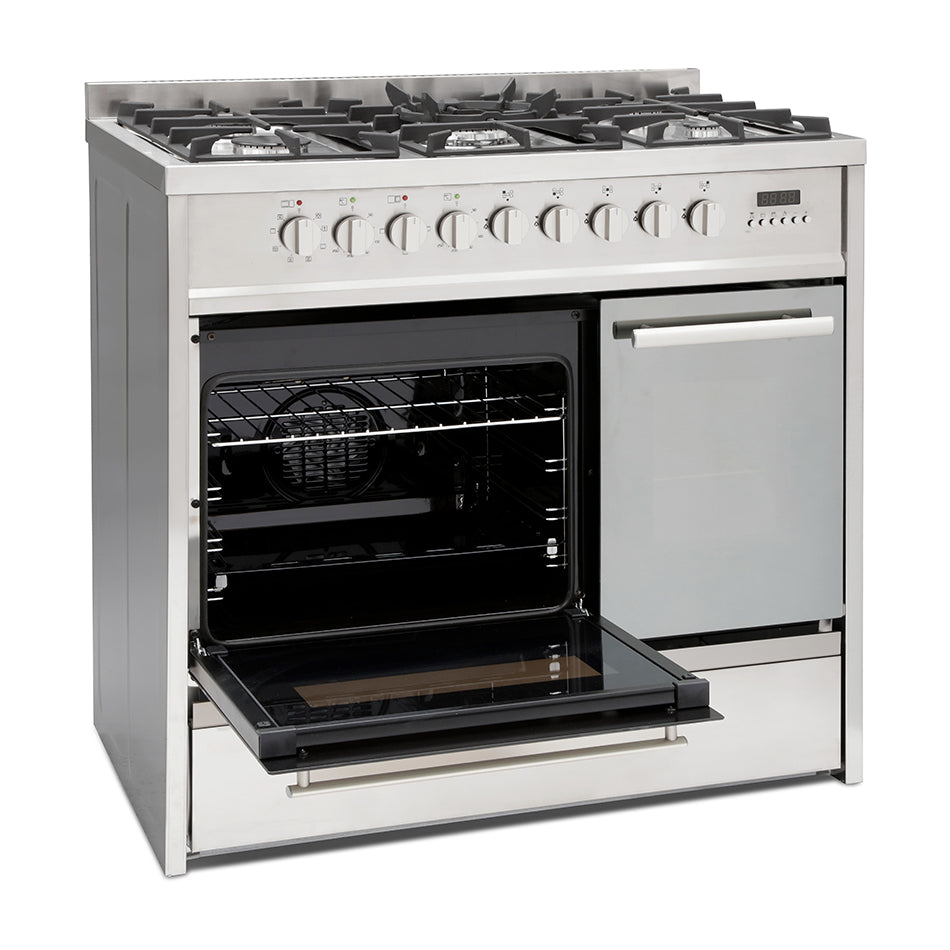 Meireles E916 X 90cm Professional Dual Fuel Cooker in Stainless Steel