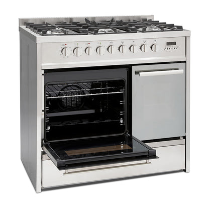 Meireles E916 X 90cm Professional Dual Fuel Cooker in Stainless Steel