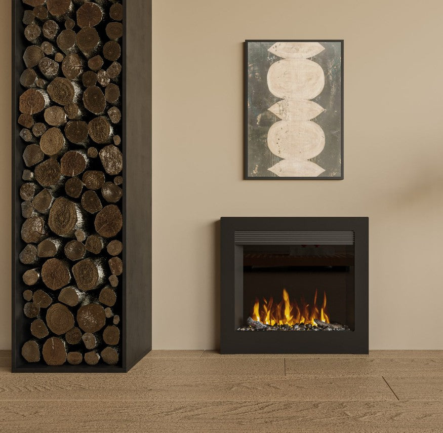 Flamora P610 22" Remote Controlled Electric Fire with Log/ Coal Effect for 16" by 22" Opening