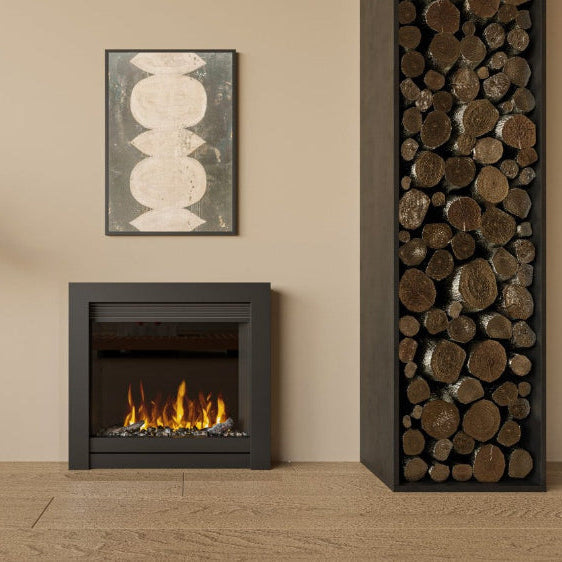 Flamora P610 22" Remote Controlled Electric Fire with Log/ Coal Effect for 16" by 22" Opening