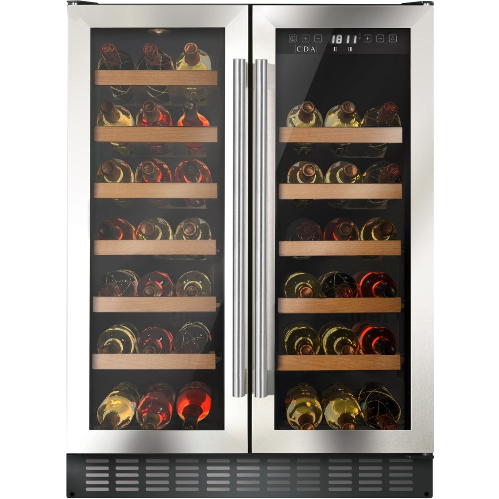 CDA FWC624 Undercounter 60cm Double Door Wine Cooler
