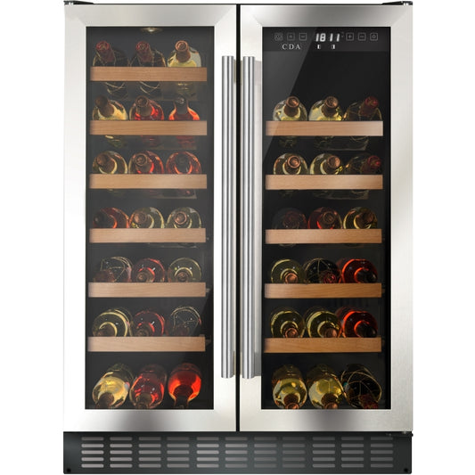 CDA FWC624 Undercounter 60cm Double Door Wine Cooler