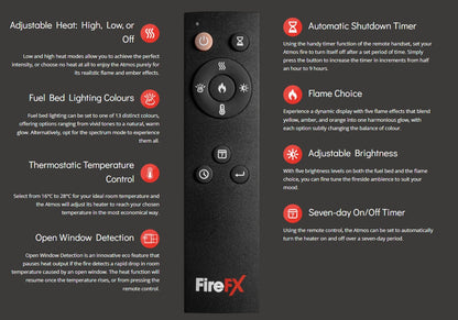 16" AtmosFire FX Budget Value Electric Fire with Log Effect Remote Control