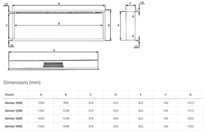 Atmos Fire FX Electric Feature Wall Fire for Media Wall Installations