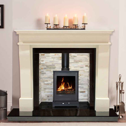 Heat Design Firewarm 5kW Steel Slim Wide Solid Fuel Stove & Chimney Flue Liner Bundle