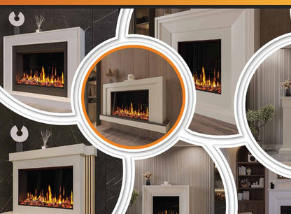 Flamora Pavia 750 Warm White Timber Electric Fireplace Suite for New Home Appartments