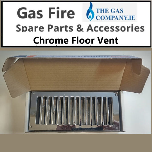 Gas Fire Floor Vent for Gas Fire For Timber Floorboard Floor - Airflow RLF70 Chrome Floor Vent
