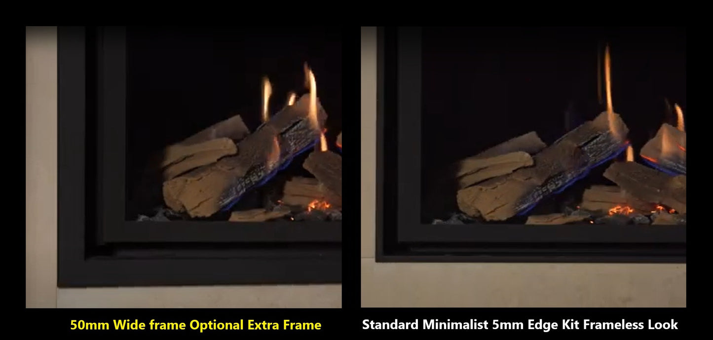 Wildfire Ravel 600 HE Log Effect Slide Control Hole in The Wall Chimney Gas Fire + Edge Trim