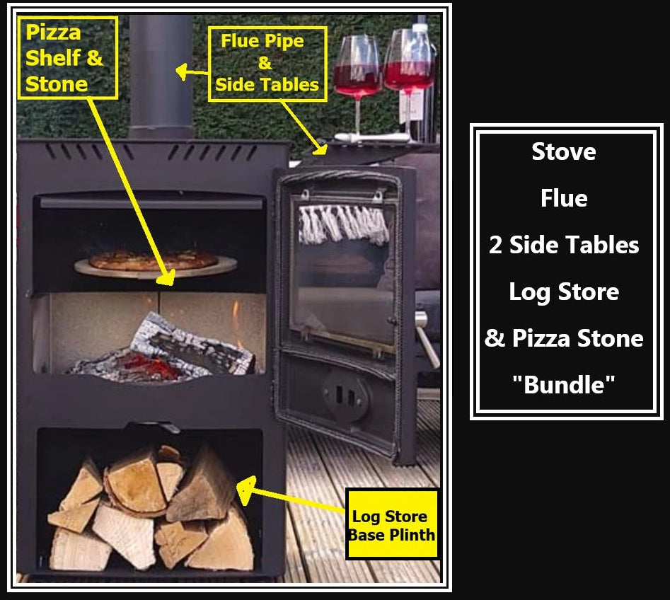 Garden Wood Burning Patio Heater , Outdoor Log Burner Stove With Flue