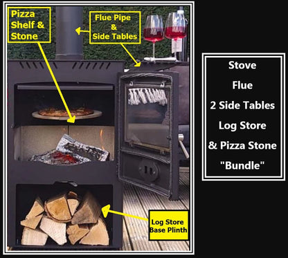 Garden Wood Burning Patio Heater , Outdoor Log Burner Stove With Flue