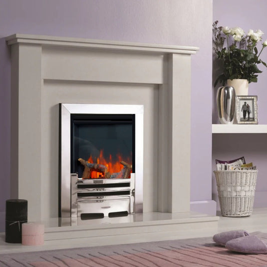 16" AtmosFire FX Budget Value Electric Fire with Log Effect with Silver Frame