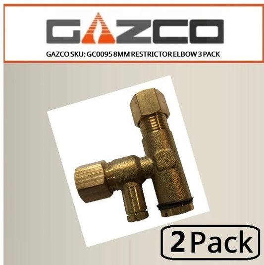 GAZCO SKU: GC0095 8mm restrictor gas fire elbow by GAZCO (Pack of 2)
