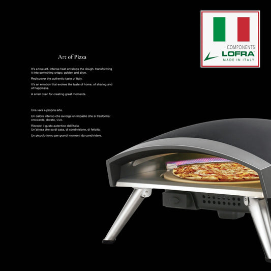 LOFRA Italian Gas Pizza Oven – Portable Outdoor Pizza Oven 500°C with Rotating Stone