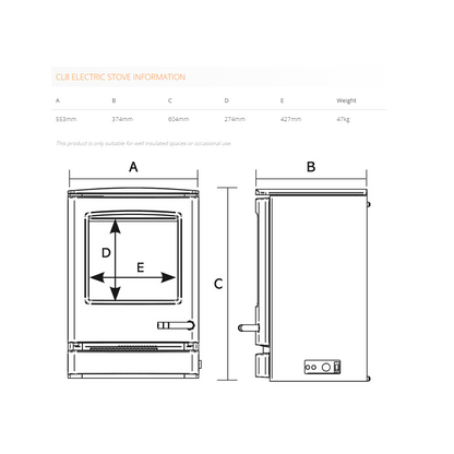 Gazco CL8 Electric Stove