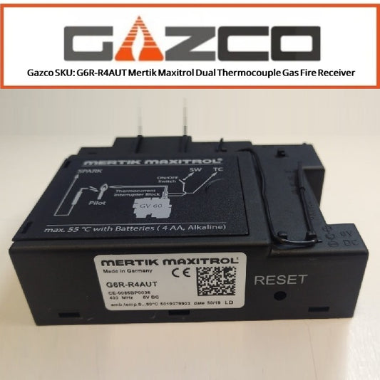 Gazco SKU: G6R-R4AUT Mertik Maxitrol Dual Thermocouple Gas Fire Receiver