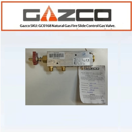 Gazco SKU: GC0168 Natural Gas Fire Slide Control Gas Valve.