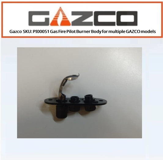 Gazco SKU: PI00051  Gas Fire Pilot Burner Body for multiple GAZCO models