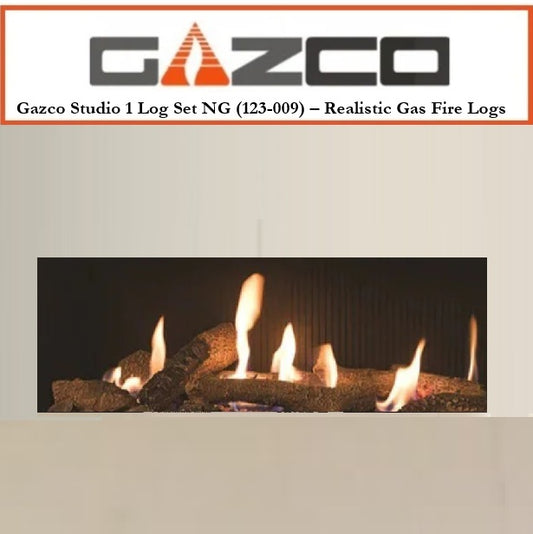 Gazco Studio 1 Log Set NG LPG (123-009) – Realistic Gas Fire Logs Replacement
