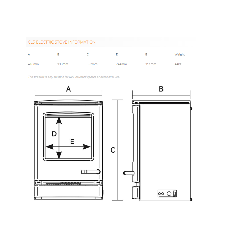 Gazco Yeomann CL5 Contemporary Medium Electric Stove