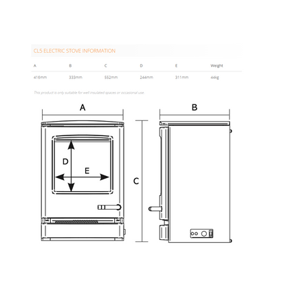 Gazco Yeomann CL5 Contemporary Medium Electric Stove