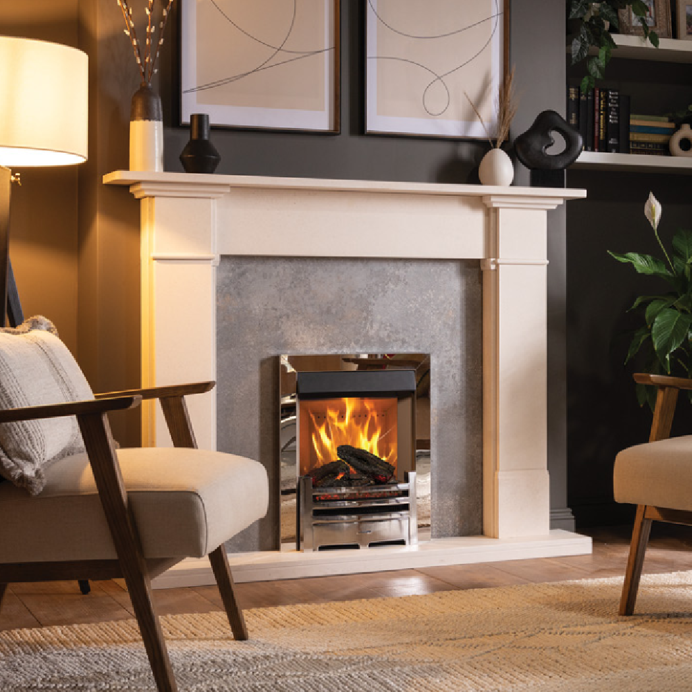 Gazco Onyx Mirage 40i Electric Fire with Chrome Frame