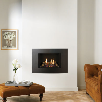 Gazco Riva2 500 Conventional Flue Log Effect Gas Fire with Verve XS Graphite Frame