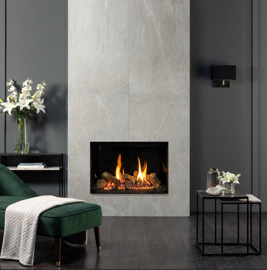 Gazco Riva2 600 Balanced Flue Log Effect Gas Fire with Edge Frame