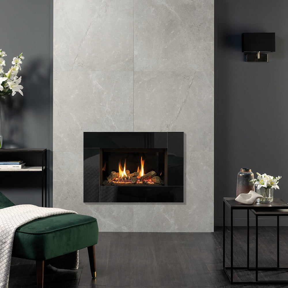 Gazco Riva2 600 Balanced Flue Log Effect Gas Fire with Icon XS Frame