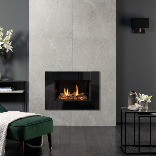 Gazco Riva2 600 Balanced Flue Log Effect Gas Fire with Icon XS Frame