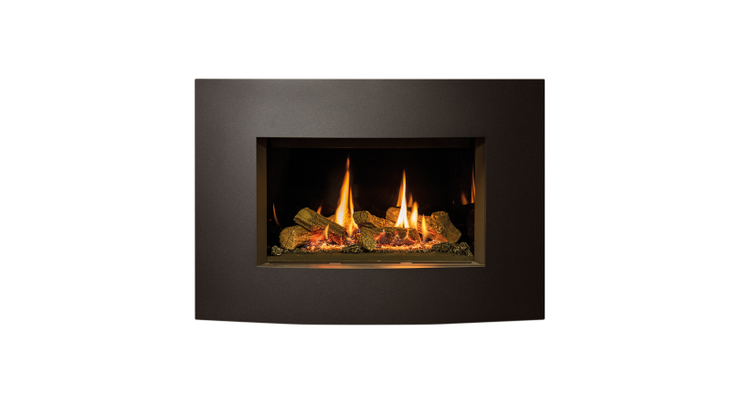 Gazco Riva2 600 Conventional Flue Log Effect Gas Fire with Verve XS Graphite Frame